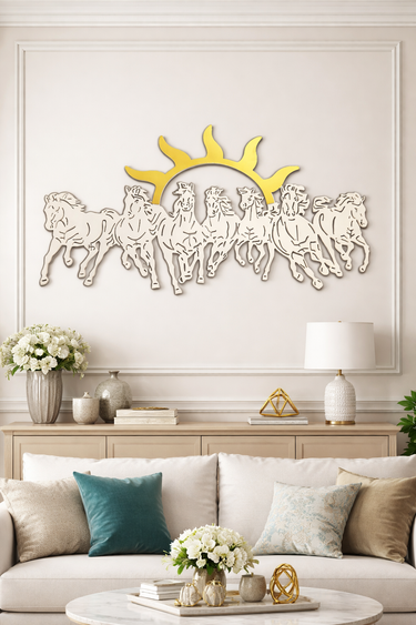 7 Horses Acrylic Cutout- Vaastu