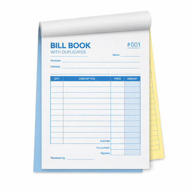 A4- Bill Book- 1 Duplicate copy| Single Color