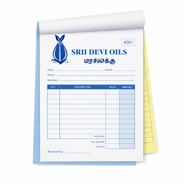 A4- Bill Book- 1 Duplicate copy| Single Color