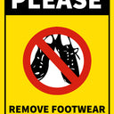 “Please Leave Your Footwear” Signage